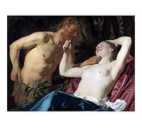 Artery8 Van Honthorst Satyr And Nymph Painting Unframed Wall Art Print Poster Home Decor Premium