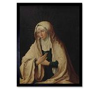 Artery8 Van Leyden Virgin Mary Painting Art Print Framed Poster Wall Decor 12x16 inch