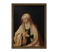 Artery8 Van Leyden Virgin Mary Painting Artwork Framed Wall Art Print 18X24 Inch