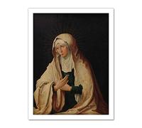 Artery8 Van Leyden Virgin Mary Painting Artwork Framed Wall Art Print 18X24 Inch