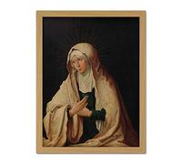 Artery8 Van Leyden Virgin Mary Painting Artwork Framed Wall Art Print 18X24 Inch