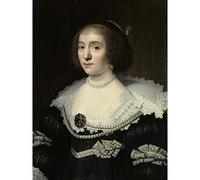 Artery8 Van Mierevelt Portrait Amalia Van Solms Premium Wall Art Canvas Print 18X24 Inch