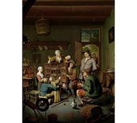 Artery8 Van Mieris Raree Show Premium Wall Art Canvas Print 18X24 Inch