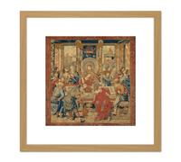 Artery8 Van Orley Last Supper Biblical Silk Screen Photo 8X8 Inch Square Wooden Framed Wall Art Print Picture with Mount in Light Oak Artery8 Light Oak