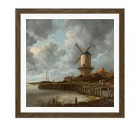 Artery8 Van Ruisdael Windmill Wijk Bij Duurstede Painting Square Wooden Framed Wall Art Print Picture 16X16 Inch