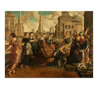 Artery8 Van Scorel Solomon Queen Sheba Premium Wall Art Canvas Print 18X24 Inch