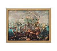 Artery8 Van Wieringen Battle Of Gibraltar 1607 Painting Artwork Framed Wall Art Print 18X24 Inch
