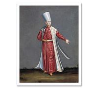 Artery8 Vanmour Capon Aghassi Chief White Eunuchs Sultan Art Print Framed Poster Wall Decor 12x16 inch