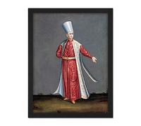 Artery8 Vanmour Capon Aghassi Chief White Eunuchs Sultan Artwork Framed Wall Art Print 18X24 Inch