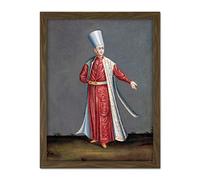 Artery8 Vanmour Capon Aghassi Chief White Eunuchs Sultan Artwork Framed Wall Art Print 18X24 Inch