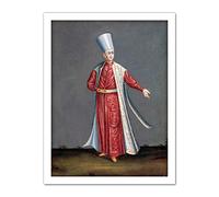 Artery8 Vanmour Capon Aghassi Chief White Eunuchs Sultan Artwork Framed Wall Art Print 18X24 Inch