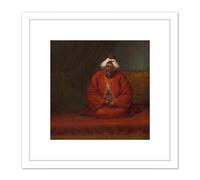 Artery8 Vanmour Mufti Head Of Religious Affairs Painting 8X8 Inch Square Wooden Framed Wall Art Print Picture with Mount in White Artery8 White
