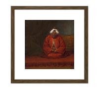 Artery8 Vanmour Mufti Head Of Religious Affairs Painting 8X8 Inch Square Wooden Framed Wall Art Print Picture with Mount in Brown Artery8 Brown