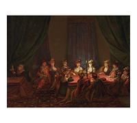 Artery8 Vanmour Party Of Armenians Playing Cards Painting Large Wall Art Poster Print Thick Paper 18X24 Inch