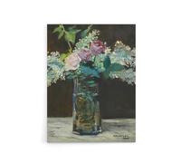 Artery8 Vase of White Lilacs and Roses Canvas Wall Art Print 24X32 Artwork By Manet : Romantic Floral Still Life Ideal For Kitchen Dining Or Hallway Bringing Vintage Colour And Calm