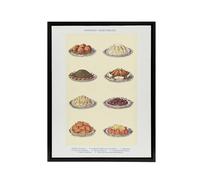 Artery8 Vegetable Side Dishes Kitchen Decor Mrs Beeton Framed Canvas Wall Art in White | Size: W24" x H32" Artery8 White W24" x H32"