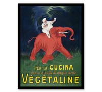 Artery8 Vegetaline Vintage Italian Ad Vintage Framed Wall Art Print Cappiello | Size: A4 Artery8 Multicolor A4