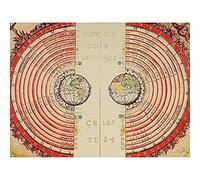 Artery8 Velho Map 1568 Ptolemaic Geocentric Heavenly Bodies Unframed Wall Art Print Poster Home Decor Premium