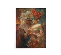 Artery8 Venetian Masked Ball Romantic Canvas Wall Art Print | Size: W12" x H16" Artery8 Multicolor W12" x H16"