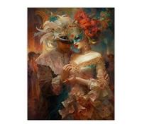 Artery8 Venetian Masked Ball Romantic Painting Unframed Wall Art Print Poster Home Decor Premium