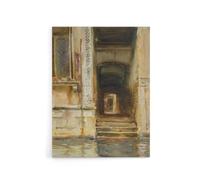 Artery8 Venetian Passageway Watercolour Sargent Canvas Wall Art Print in Brown | Size: W24" x H32" Artery8 Brown W24" x H32"