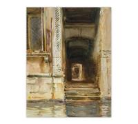 Artery8 Venetian Passageway Watercolour Sargent Wall Art Poster Print in Brown | Size: W12" x H16" Artery8 Brown W12" x H16"