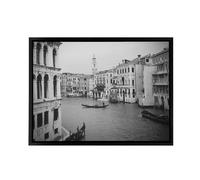 Artery8 Venice Canal Gondola Framed Canvas Wall Art Print in Grey | Size: W18" x H24" Artery8 Grey W18" x H24"