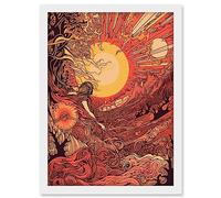 Artery8 Venus Sunset Fantasy Landscape Illustration Artwork Framed A3 Wall Art Print