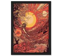 Artery8 Venus Sunset Fantasy Landscape Illustration Artwork Framed A3 Wall Art Print
