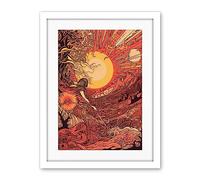 Artery8 Venus Sunset Fantasy Landscape Illustration Artwork Framed Wall Art Print 18X24 Inch