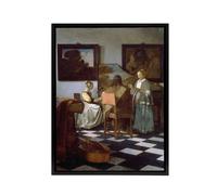 Artery8 Vermeer The Concert Music Painting Framed Canvas Wall Art Print | Size: W18" x H24" Artery8 Multicolor W18" x H24"