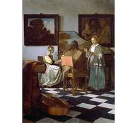 Artery8 Vermeer The Concert Music Painting Large Wall Art Poster Print Thick Paper 18X24 Inch