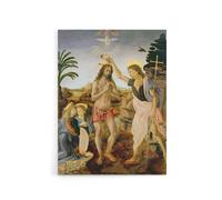Artery8 Verrocchio Da Vinci The Baptism Of Christ Canvas Wall Art Print | Size: W24" x H32" Artery8 Multicolor W24" x H32"