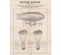 Artery8 Vert Steam Powered Airship Design Premium Wall Art Canvas Print 18X24 Inch