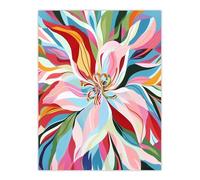 Vibrant Abstract Flower Graphic Design Colourful Wall Art Print Artery8 Multi W24 inch x H32 inch