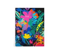 Artery8 Vibrant Abstract Flowers Floral Canvas Wall Art Print | Size: W12" x H16" Artery8 Multicolor W12" x H16"