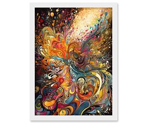 Artery8 Vibrant Colour Sound Waves Music Artwork Artwork Framed A3 Wall Art Print