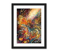 Artery8 Vibrant Colour Sound Waves Music Artwork Artwork Framed Wall Art Print 18X24 Inch