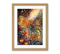 Artery8 Vibrant Colour Sound Waves Music Artwork Artwork Framed Wall Art Print 18X24 Inch