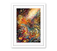 Artery8 Vibrant Colour Sound Waves Music Artwork Artwork Framed Wall Art Print 18X24 Inch