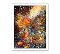 Artery8 Vibrant Colour Sound Waves Music Artwork Artwork Framed Wall Art Print 18X24 Inch