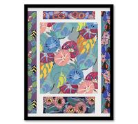 Artery8 Vibrant Flower Pattern Wall Art Print Framed Poster 12x16 inch Artwork By Benedictus : Bold Flower Pattern Suited For Bedroom Or Hallway Enhancing Décor With Energy Balance And Charm