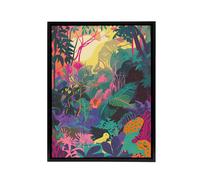 Artery8 Vibrant Tropical Rainforest Sunrise Framed Canvas Wall Art Print | Size: W18" x H24" Artery8 Multicolor W18" x H24"