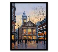 Artery8 Victorian Train Station Rainy England Painting Living Room Artwork Framed Wall Art Print A4