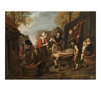 Artery8 Victors Butchering A Pig Large Wall Art Poster Print Thick Paper 18X24 Inch