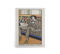 Artery8 Viennese Cafe The Man of Letters Moriz Jung Canvas Wall Art Print | Size: W24" x H32" Artery8 Multicolor W24" x H32"