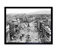 Artery8 View From Nelson's Pillar Dublin Ireland 1950 12x16" Framed Art Print in Grey | Size: W12" x H16" Artery8 Grey W12" x H16"