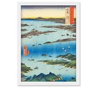 Artery8 View of Matsushima, Sight Map from Mount Tomi Mutsu Province Utagawa Hiroshige Japanese Woodblock Artwork Framed Wall Art Print A4
