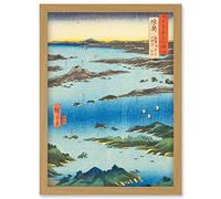 Artery8 View of Matsushima, Sight Map from Mount Tomi Mutsu Province Utagawa Hiroshige Japanese Woodblock Artwork Framed Wall Art Print A4