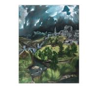 Artery8 View of Toledo Landscape Painting El Greco Wall Art Poster Print | Size: W12" x H16" Artery8 Multicolor W12" x H16"